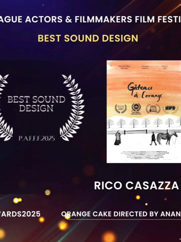 PAFF 2025 · Best Sound Design — gâteau à l'orange by Federico Casazza, sound designer Prague